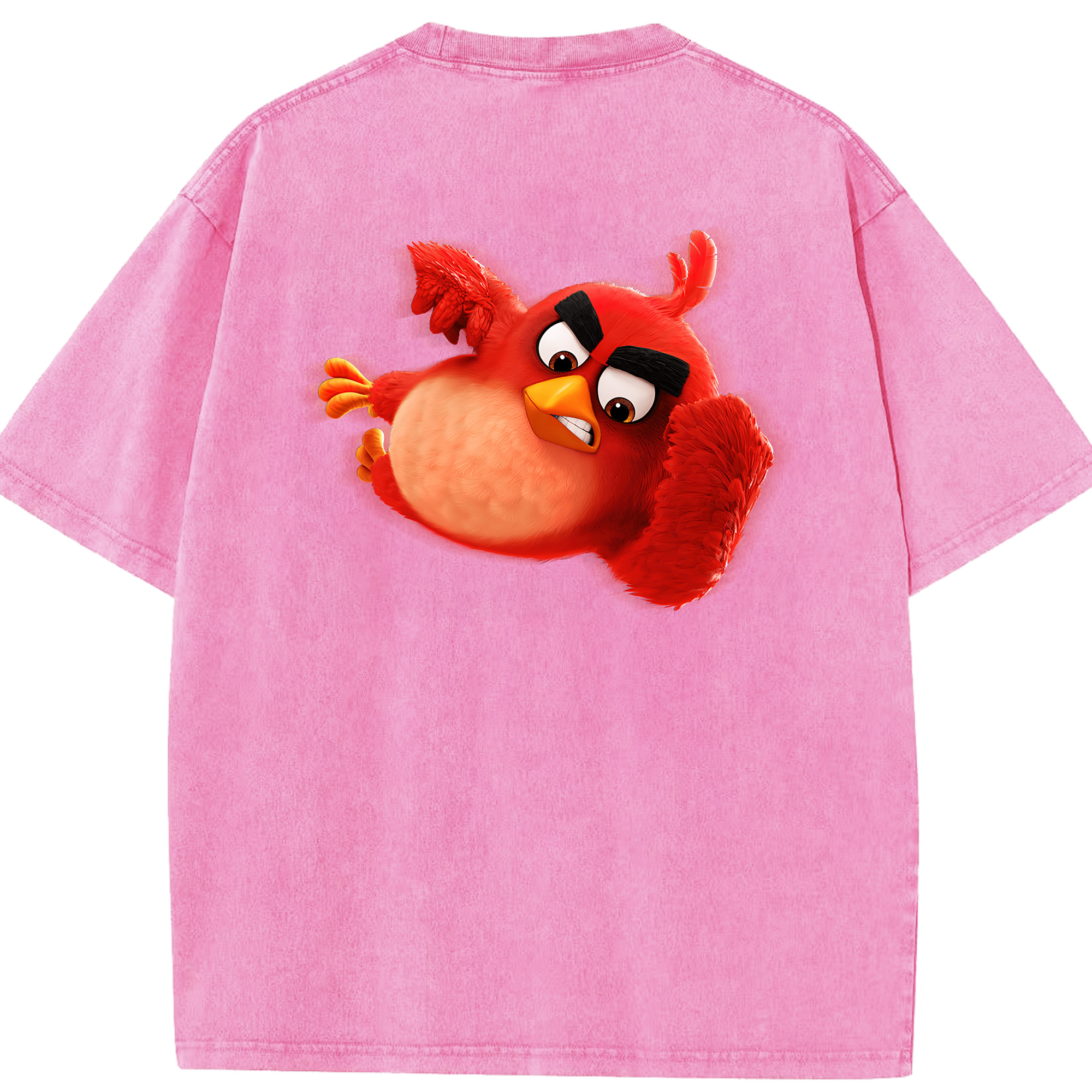 （画像用） Angry Birds アングリーバード 綿100% ヴィンテージ風 半袖Tシャツ（背面プリント）